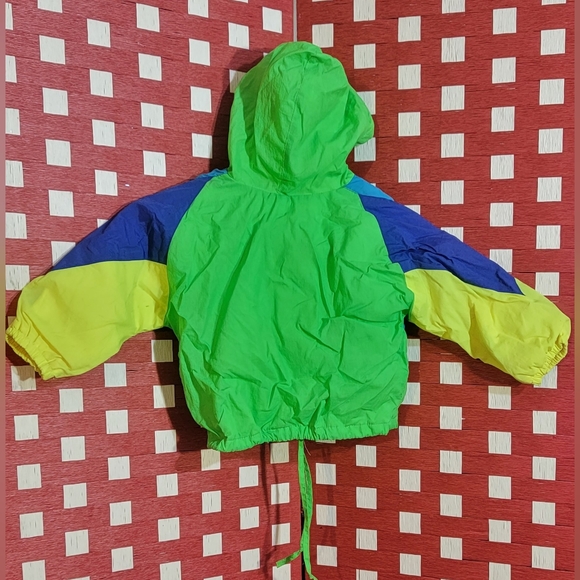 Vtg Neon Earth Save Windbreaker Jacket 3T - Picture 4 of 4